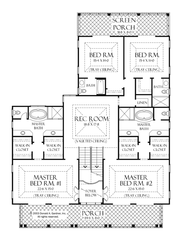 Architectural House Design - Country Floor Plan - Upper Floor Plan #929-897