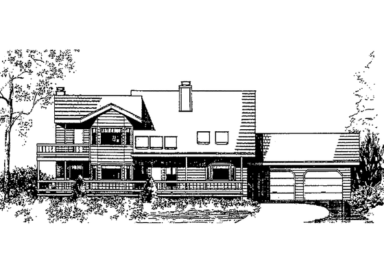 Exterior - Front Elevation 3 for Ranch House Plan #60-904 - 4 bed, 3 bath