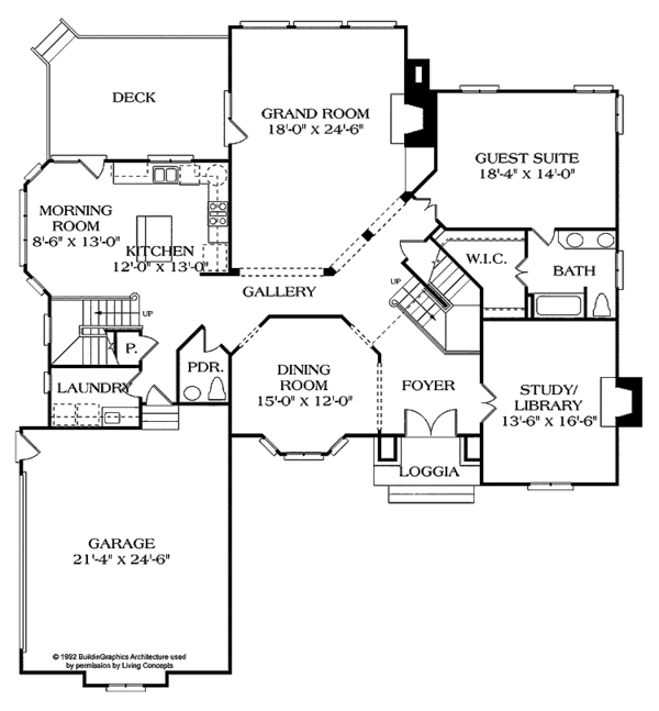 Architectural House Design - European Floor Plan - Main Floor Plan #453-379