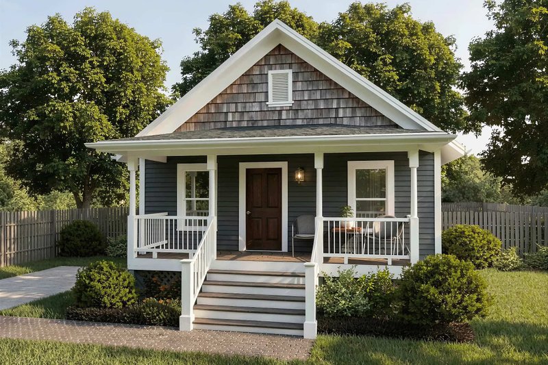 Exterior - Front Elevation 2 for Cottage House Plan #79-111 - 2 bed, 1 bath