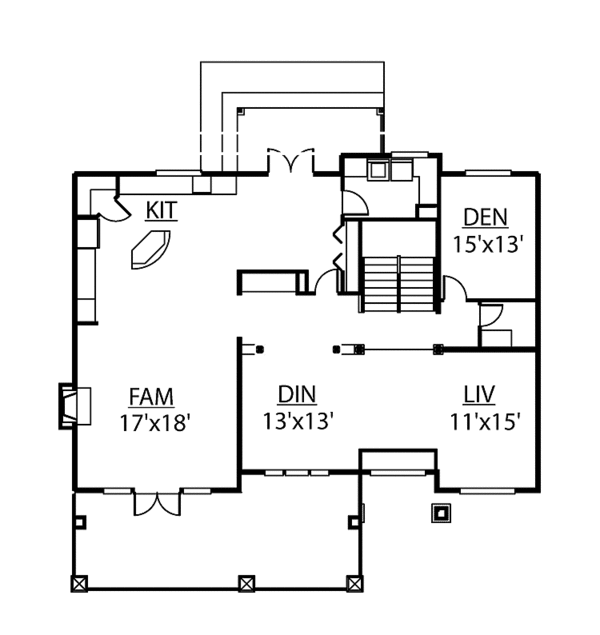 Craftsman Floor Plan - Main Floor Plan #951-18