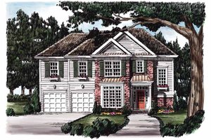 Colonial Exterior - Front Elevation Plan #927-619