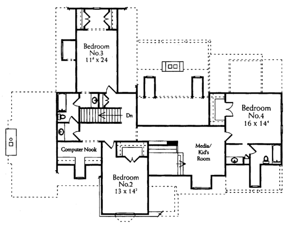 House Blueprint - Country Floor Plan - Upper Floor Plan #429-337