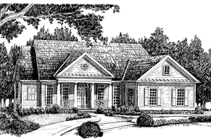 Exterior - Front Elevation 3 for Classical House Plan #927-352 - 3 bed, 2.5 bath