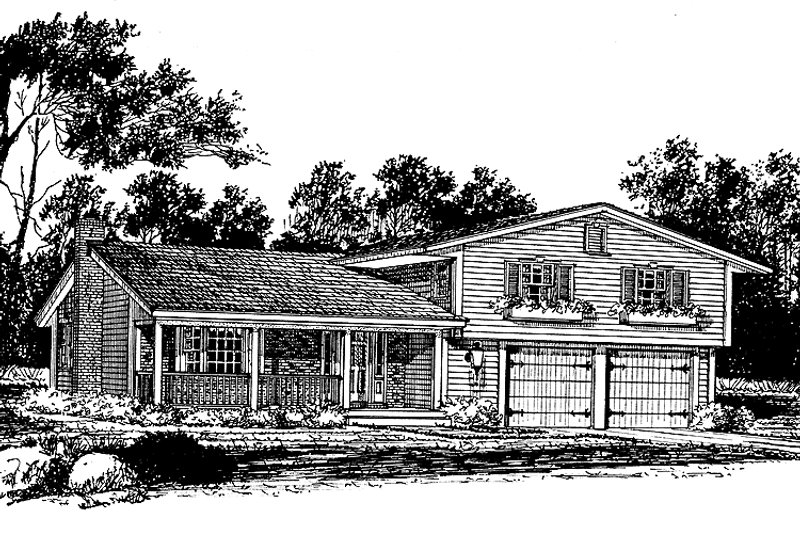 Architectural House Design - Exterior - Front Elevation 3 for Contemporary House Plan #315-123 - 4 bed, 2.5 bath