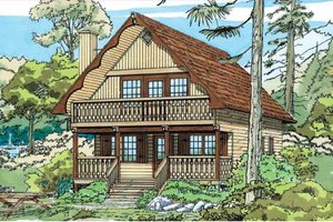 Cabin Exterior - Front Elevation Plan #47-111