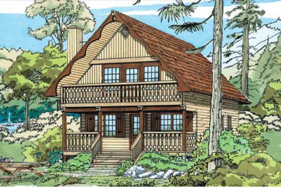 Exterior - Front Elevation for Cabin House Plan #47-111 - 3 bed, 2 bath