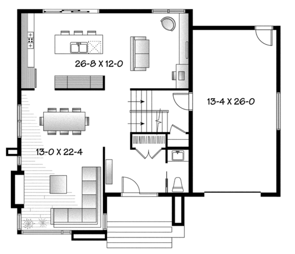 Home Plan - Contemporary Floor Plan - Main Floor Plan #23-2585