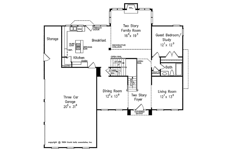 Home Plan - Floor Plan - Main Floor for Colonial House Plan #927-223 - 5 bed, 4 bath
