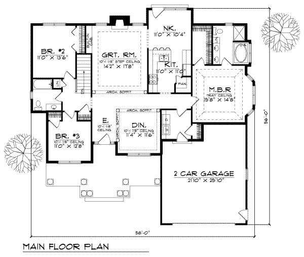 Traditional Floor Plan - Main Floor Plan #70-212