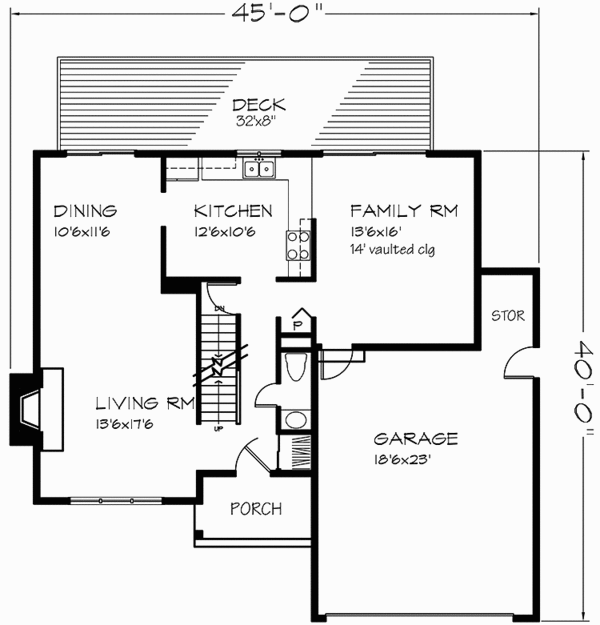 Architectural House Design - Prairie Floor Plan - Main Floor Plan #320-1140