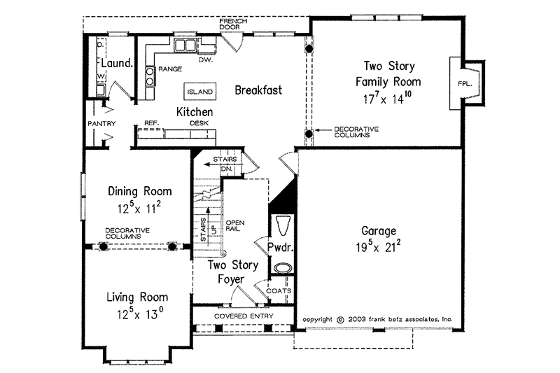 House Blueprint - Floor Plan - Main Floor for Colonial House Plan #927-919 - 4 bed, 2.5 bath