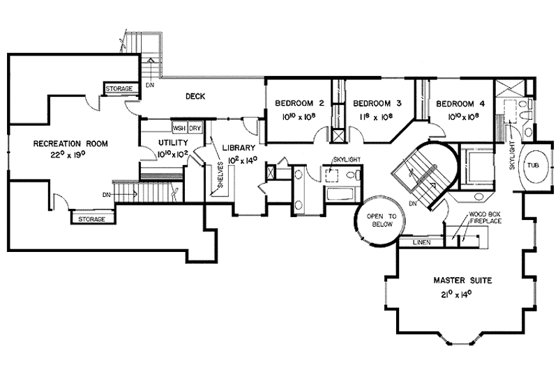Home Plan - Floor Plan - Upper Floor for Tudor House Plan #60-796 - 5 bed, 3.5 bath