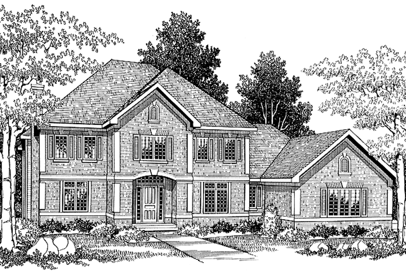 Architectural House Design - Colonial Exterior - Front Elevation Plan #70-1323