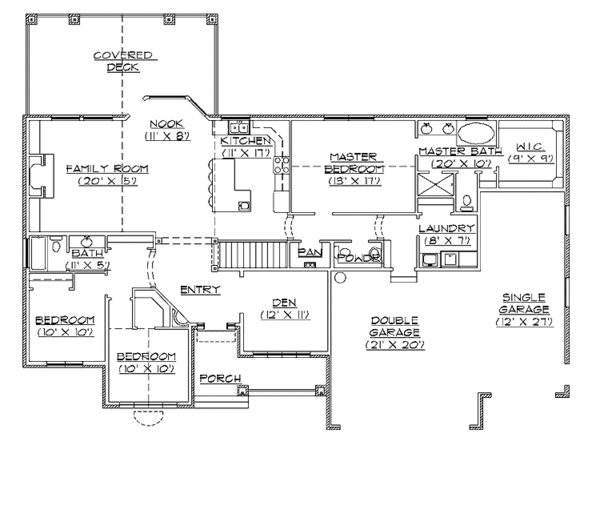 House Plan Design - Traditional Floor Plan - Main Floor Plan #945-21