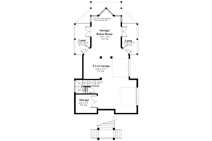 Floor Plan - Lower Floor for Mediterranean House Plan #930-149 - 2 bed, 2.5 bath
