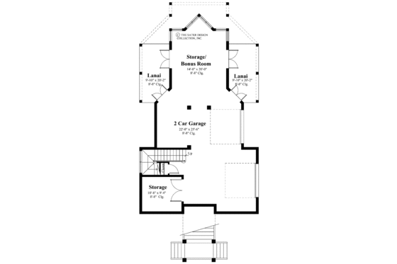 Floor Plan - Lower Floor for Mediterranean House Plan #930-149 - 2 bed, 2.5 bath