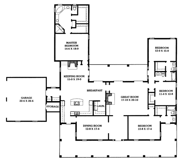 Architectural House Design - Classical Floor Plan - Main Floor Plan #1014-62