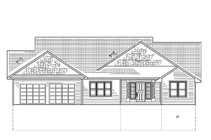 Architectural House Design - Exterior - Front Elevation for Ranch House Plan #939-13 - 4 bed, 4 bath