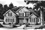 Colonial Style House Plan - 4 Beds 3.5 Baths 3024 Sq/Ft Plan #927-599 Exterior 