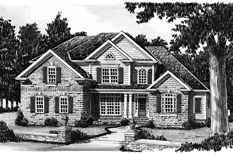 Home Plan - Exterior - Front Elevation 3 for Colonial House Plan #927-599 - 4 bed, 3.5 bath