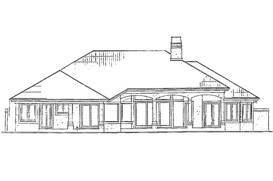 Exterior - Rear Elevation for Mediterranean House Plan #930-51 - 4 bed, 3.5 bath
