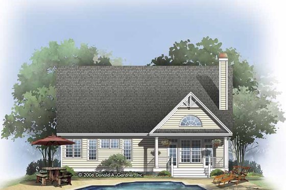 Exterior - Rear Elevation 2 for Craftsman House Plan #929-814 - 3 bed, 2.5 bath