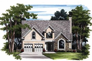 Colonial Exterior - Front Elevation Plan #927-239