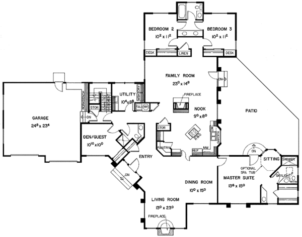House Plan Design - Contemporary Floor Plan - Main Floor Plan #60-797