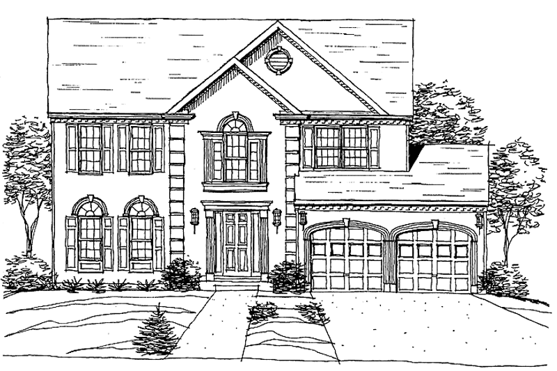 Home Plan - Exterior - Front Elevation 3 for Colonial House Plan #320-902 - 4 bed, 2.5 bath
