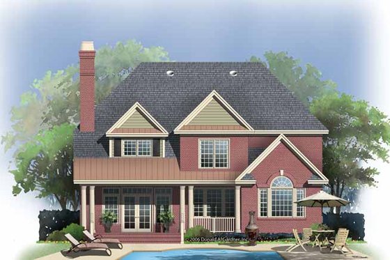 Exterior - Rear Elevation for Colonial House Plan #929-852 - 4 bed, 3.5 bath