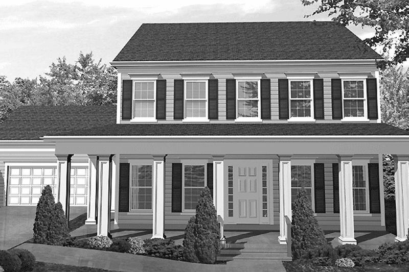 Dream House Plan - Exterior - Front Elevation 3 for Colonial House Plan #320-832 - 3 bed, 3 bath