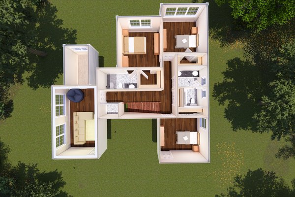 House Blueprint - Traditional Floor Plan - Upper Floor Plan #513-2196