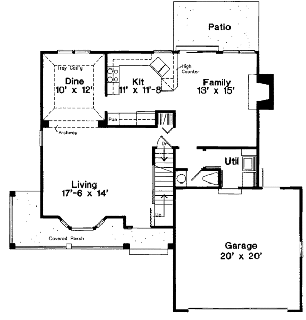 House Blueprint - Country Floor Plan - Main Floor Plan #300-113