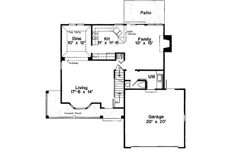 Home Plan - Floor Plan - Main Floor for Country House Plan #300-113 - 3 bed, 2.5 bath