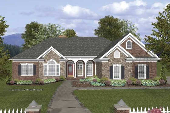 Exterior - Front Elevation 3 for Craftsman House Plan #56-688 - 4 bed, 3.5 bath