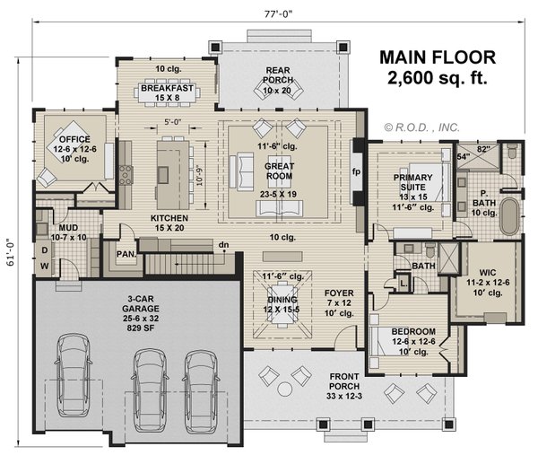 Home Plan - Traditional Floor Plan - Main Floor Plan #51-1224