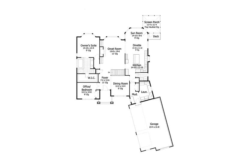 Architectural House Design - Floor Plan - Main Floor for European House Plan #51-1070 - 4 bed, 2.5 bath