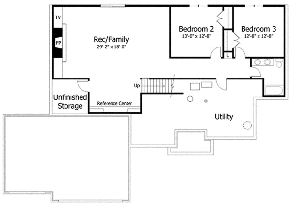 Home Plan - Craftsman Floor Plan - Lower Floor Plan #51-982