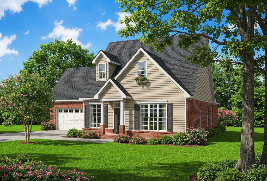 Exterior - Front Elevation 2 for Traditional House Plan #17-262 - 3 bed, 2.5 bath