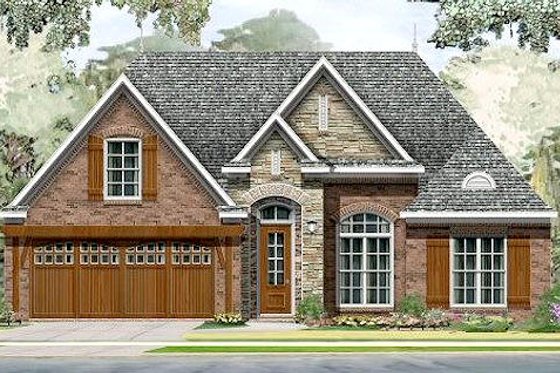 Exterior - Front Elevation for European House Plan #424-175 - 3 bed, 2 bath