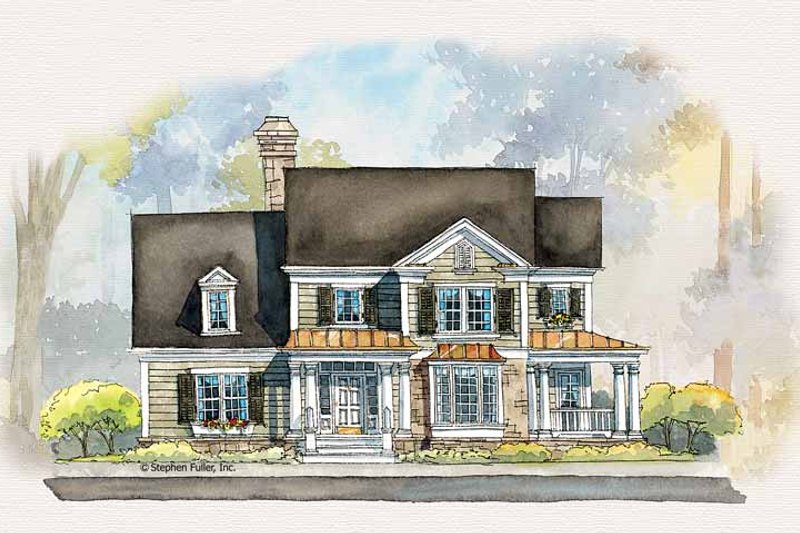 Architectural House Design - Exterior - Front Elevation 7 for Country House Plan #429-258 - 4 bed, 3.5 bath