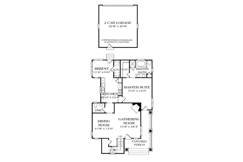 Home Plan - Floor Plan - Main Floor for Craftsman House Plan #453-319 - 3 bed, 2.5 bath