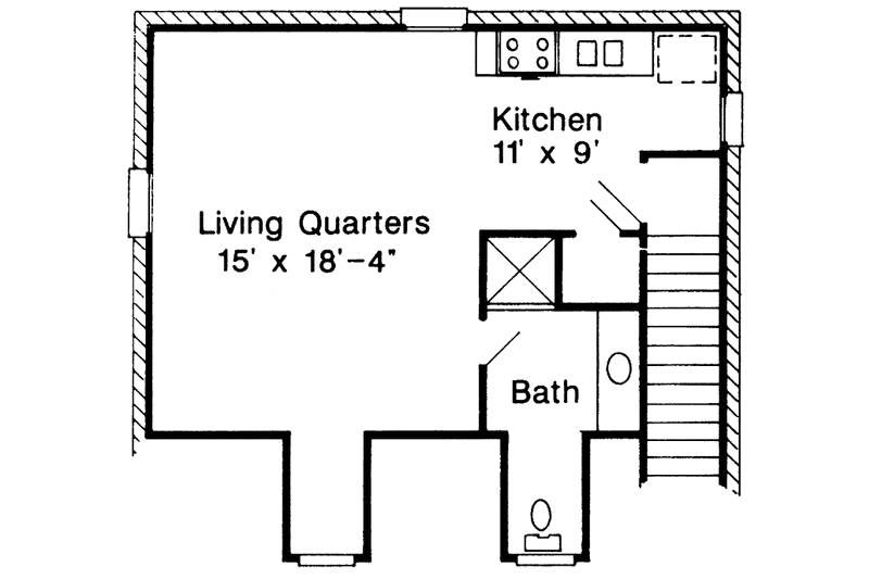 Home Plan - Floor Plan - Upper Floor for Country House Plan #410-3572 - 1 bed, 1 bath