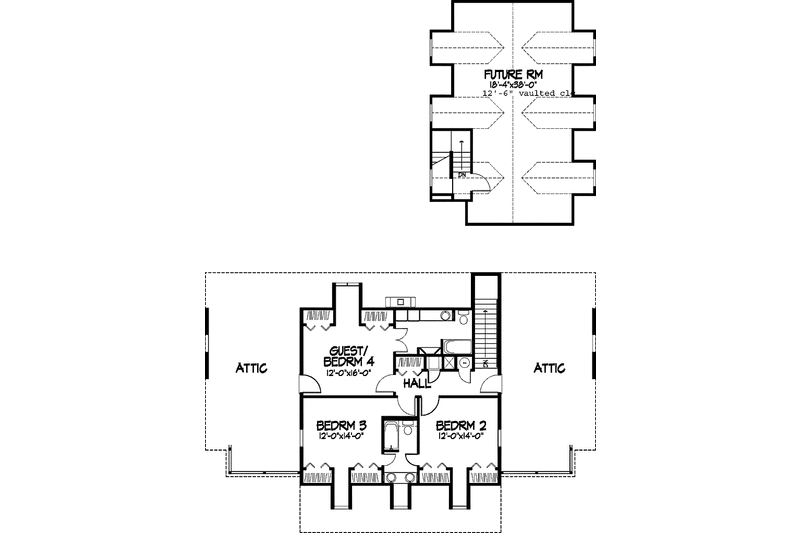 Architectural House Design - Floor Plan - Upper Floor for Colonial House Plan #320-965 - 4 bed, 3.5 bath