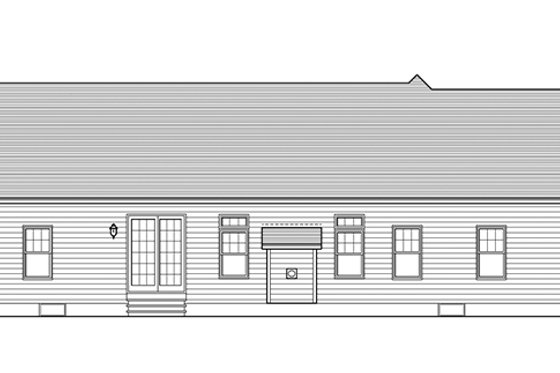 Exterior - Rear Elevation for Ranch House Plan #1010-100 - 3 bed, 2 bath