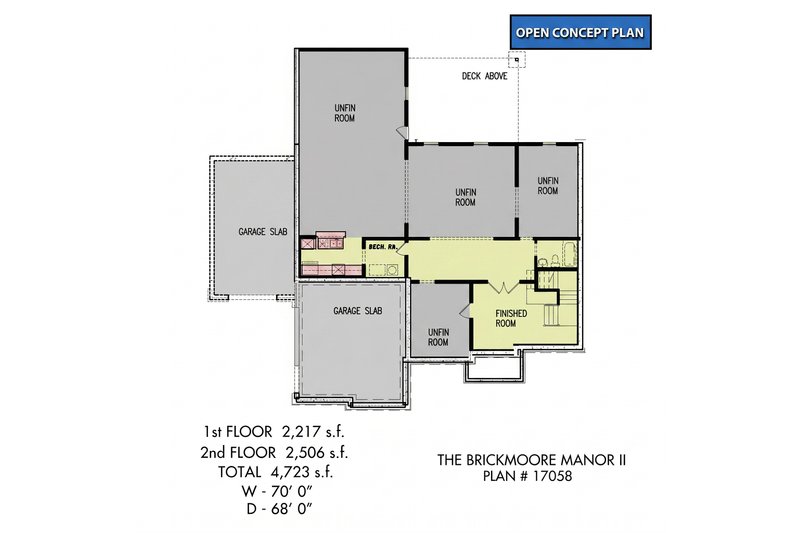 House Plan Design - Floor Plan - Lower Floor for Craftsman House Plan #54-726 - 5 bed, 3 bath
