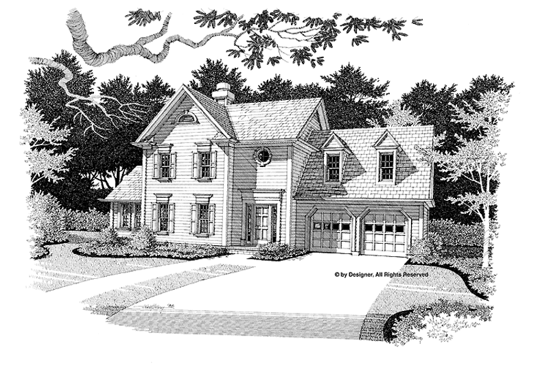 Architectural House Design - Exterior - Front Elevation 4 for Colonial House Plan #56-665 - 3 bed, 2.5 bath