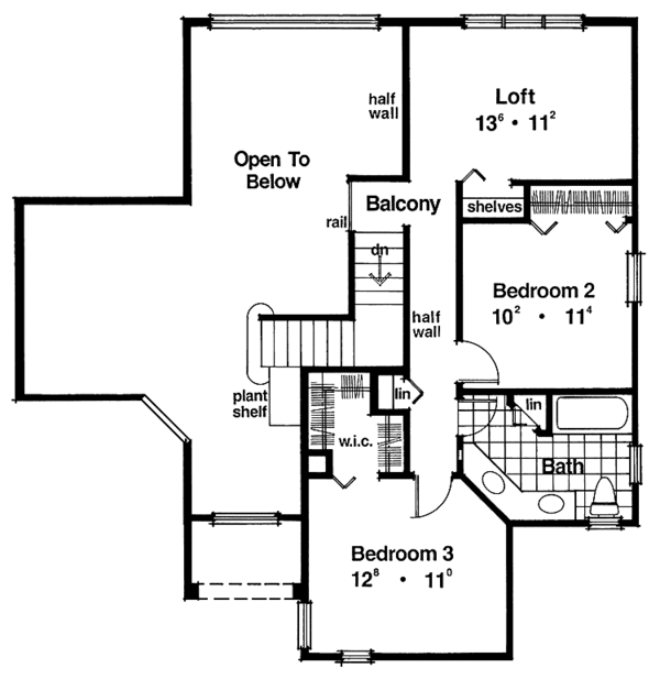 House Design - Mediterranean Floor Plan - Upper Floor Plan #417-507