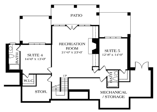 House Blueprint - Country Floor Plan - Lower Floor Plan #453-227